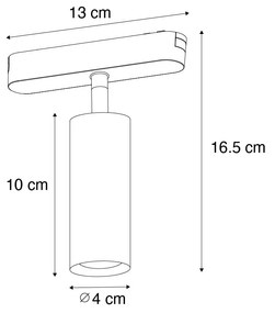 LED Foco Moderno Preto para Sistema de Trilho Monofásico 4.5W 3000K - Magnetic Samson Moderno