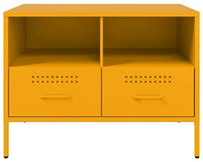 Móveis de TV 2 pcs 68x39x50,5 cm aço laminado amarelo mostarda