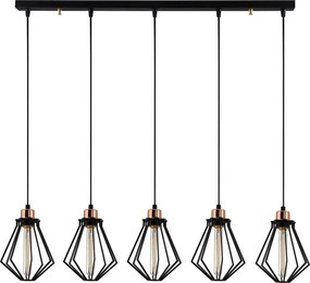 Candeeiro de Teto Oylat – Preto e Bronze – 88 x 18 cm