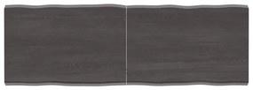vidaXL Tampo de mesa com bordas vivas maciço tratado castanho-escuro