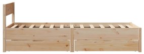 Cama sem colchão 75x190 cm madeira de pinho maciça