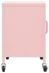 Armário de arrumação aço 60x35x56 cm rosa