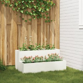 vidaXL Jardineira 2 Níveis 100x60x45 cm Aço Branco
