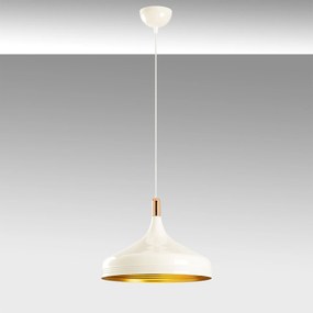 Candeeiro de Teto Saglam – Branco, Dourado e Cobre – 36 cm