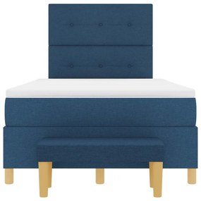 Cama Box com Colchão e Banco vidaXL Azul 120x200 cm Tecido