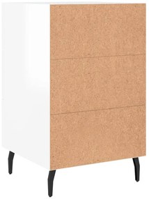 Mesa de cabeceira 40x40x66cm derivados madeira branco brilhante