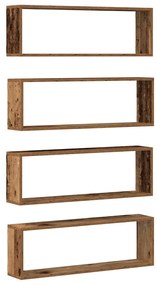 Prateleiras de Parede vidaXL 4 pcs Madeira Velha 80x15x26 cm Madeira R