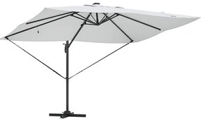 Parasol Cantilever Roma da com LEDs Bege 352 x 251 x 265 cm em Alumíni