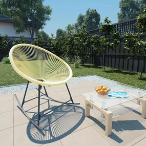 Cadeira Acapulco para jardim vime PE bege