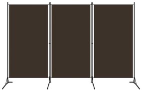 Divisória de quarto com 3 painéis 260x180 cm castanho