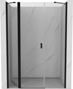 Mexen Mist porta de duche com dobradiças 135 cm, transparente, preto - 8A4-135-001-70-00