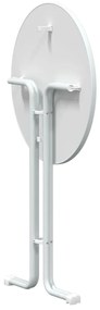 Mesa de jantar Ø80x110 cm derivados de madeira e aço branco