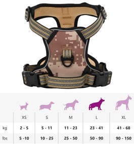 Peitoral para cães com faixas refletoras ajustável L