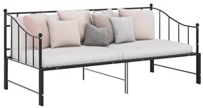 Estrutura sofá-cama de puxar 90x200 cm metal preto