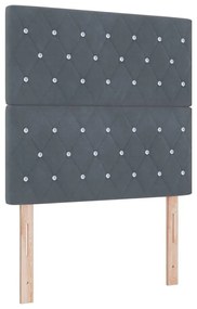 Cama Box Spring com Colchão Cinza Escuro 100x200 cm Veludo