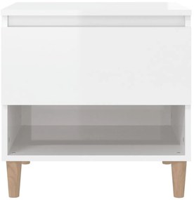 Mesas cabeceira 2 pcs 50x46x50cm deriv.madeira branco brilhante