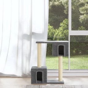 Árvore p/ gatos c/ postes arranhadores sisal 60 cm cinza-claro