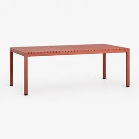 Rectangular Garden Table 210x100 Cm In Marti Aluminum Terracota - Sklum