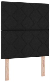 Cama Box com colchão e LED preto 90x190 cm, tecido.