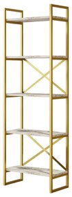 Estante VG3 – Mármore e Dourado – 58x175x30 cm