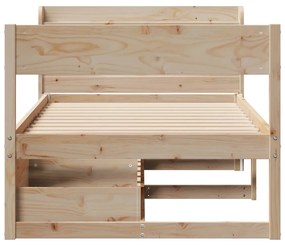 Cama sem colchão 100x200 cm madeira de pinho maciça