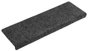 Tapetes de escada autoadesivos 30 pcs 65x21x4 cm cinzento