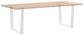 Pernas para mesa de jantar em V, 2 peças, branco, 90x (72-73,3) cm, aç