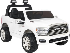 Jipe elétrico para Crianças 24V RAM 3500 Rodas de espuma EVA, assento Couro ecológico Branco