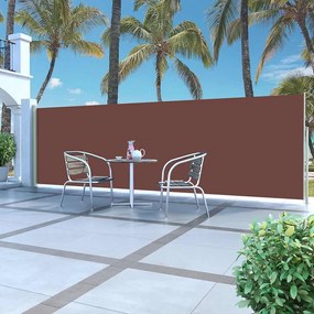 Toldo lateral retrátil 160 x 500 cm castanho