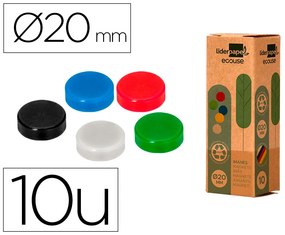 Iman de Sinalização Ecouse Pp Reciclado para Quadro Magnético 20 mm Caixa de 10 Unidades Cores Sortidas