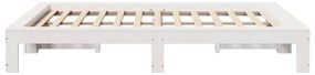 Cama sem colchão 140x190 cm madeira de pinho maciça branco