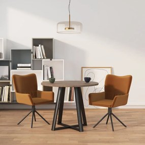 vidaXL Cadeiras de jantar giratórias 2 pcs veludo castanho