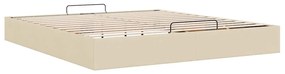 Estrutura cama otomana sem colchão 160x200 cm tecido cor creme