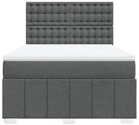 Cama com molas/colchão 140x200 cm tecido cinzento-escuro