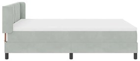 Cama Box Spring vidaXL com Colchão Cinza-Claro 140x190 cm Veludo