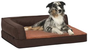 Cama para cães ergonómica 60x42cm aspeto linho pelúcia castanho