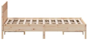 Cama sem colchão 140x190 cm madeira de pinho maciça