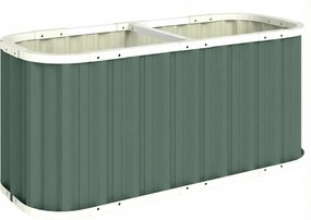 Outsunny Canteiro Elevado de Metal 136x53x61 cm Profundo para Jardim com Bordas de Proteção Etiquetas para Plantas Luvas Fundo Aberto | Aosom Portugal
