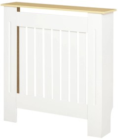 HOMCOM Cobertura Radiador 78x19x83cm Cobertura Radiador de MDF e Melamina de Madeira com Dispositivo Anti-Rolamento Desenho Moderno para Sala de Estar Dormitório Branco