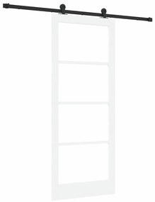Porta Deslizante com Conjunto de Hardware 'ORKDAL'Madeira Sólida Branc