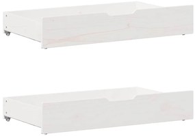 Cama sem colchão 200x200 cm madeira de pinho maciça branco