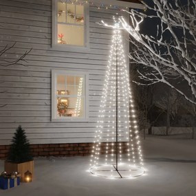 343491 vidaXL Árvore de Natal em cone 310 luzes LED 100x300 cm branco frio
