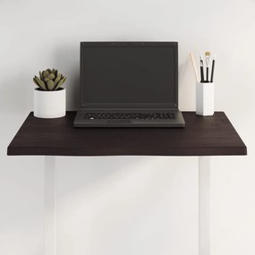 vidaXL Tampo de mesa com bordas vivas carvalho tratado castanho-escuro