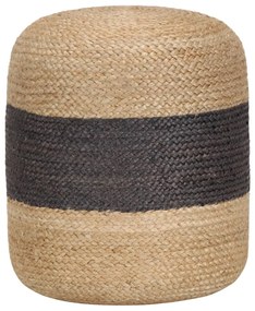 vidaXL Pufe artesanal 40x45 cm juta cinzento-escuro