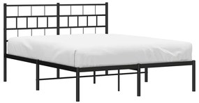 Estrutura de cama com cabeceira 135x190 cm metal preto