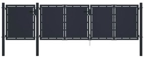 vidaXL Portão de jardim 4x1,5 m metal antracite
