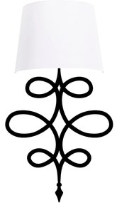 Candeeiro de Parede Asaf – Branco e Preto – 15 x 28 cm