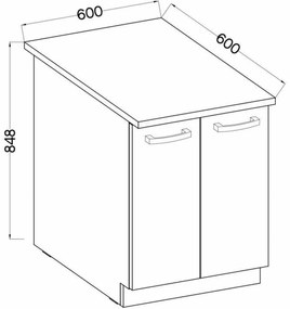 Mobiliário Auxiliar 60 x 51,6 x 85 cm Cinzento