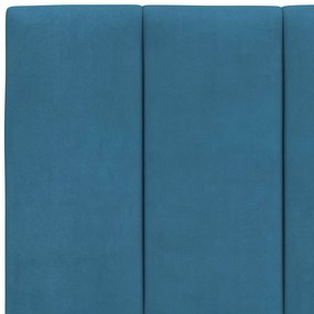 Estrutura de cama c/ cabeceira 160x200 cm veludo azul