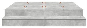 Estrado de Cama Cinza Concreto 200x200 cm